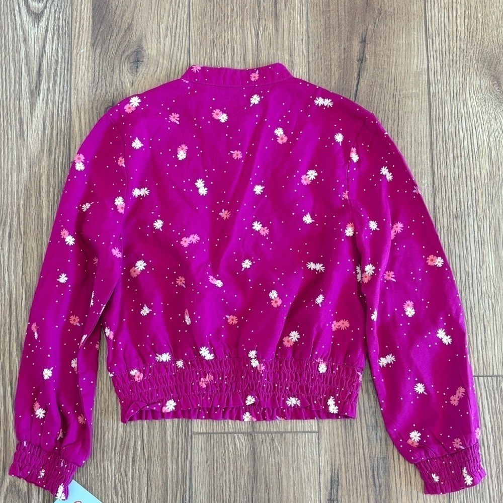 NWT Cat & Jack Purple Floral Blouse Toddler Girl Size 4/5 XS - Picture 2 of 5